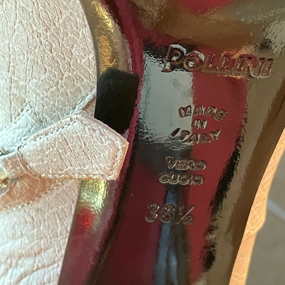 Pollini Designer Booties Soft White Leather See-Thru/Faux Marble Heels•|• Boots - Picture 3 of 9